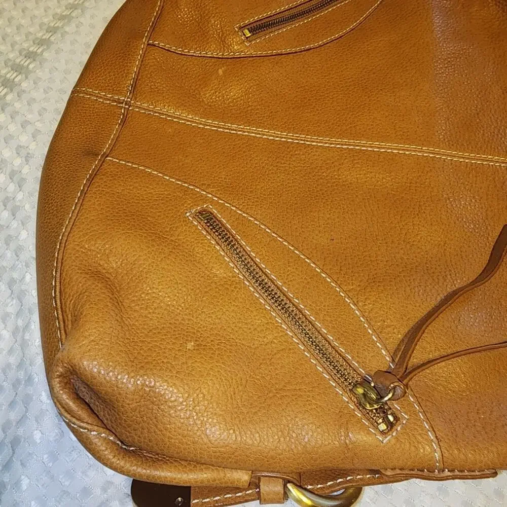 LUCE EUC COGNAC LEATHER SLOUCHY HOBO BAG